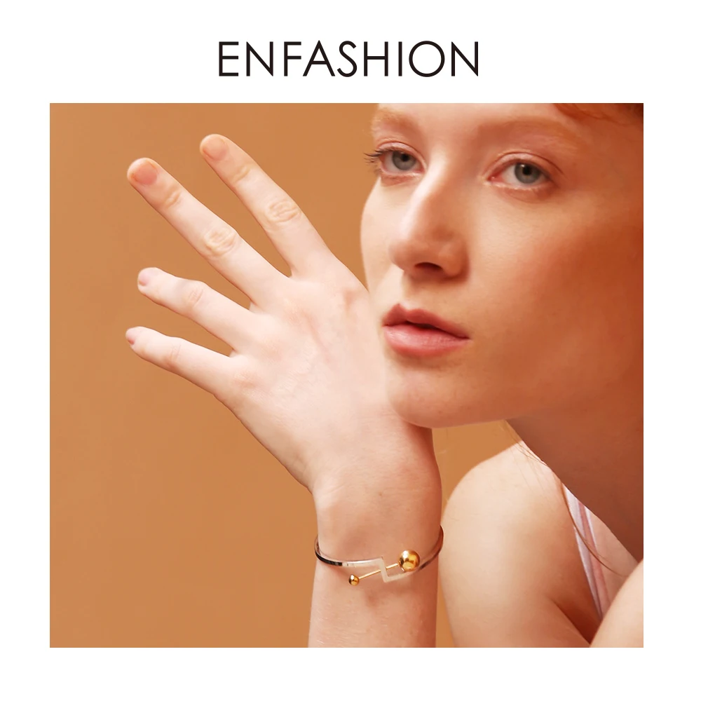 Enfashion геометрический браслет из нержавеющей стали на предплечье запястье