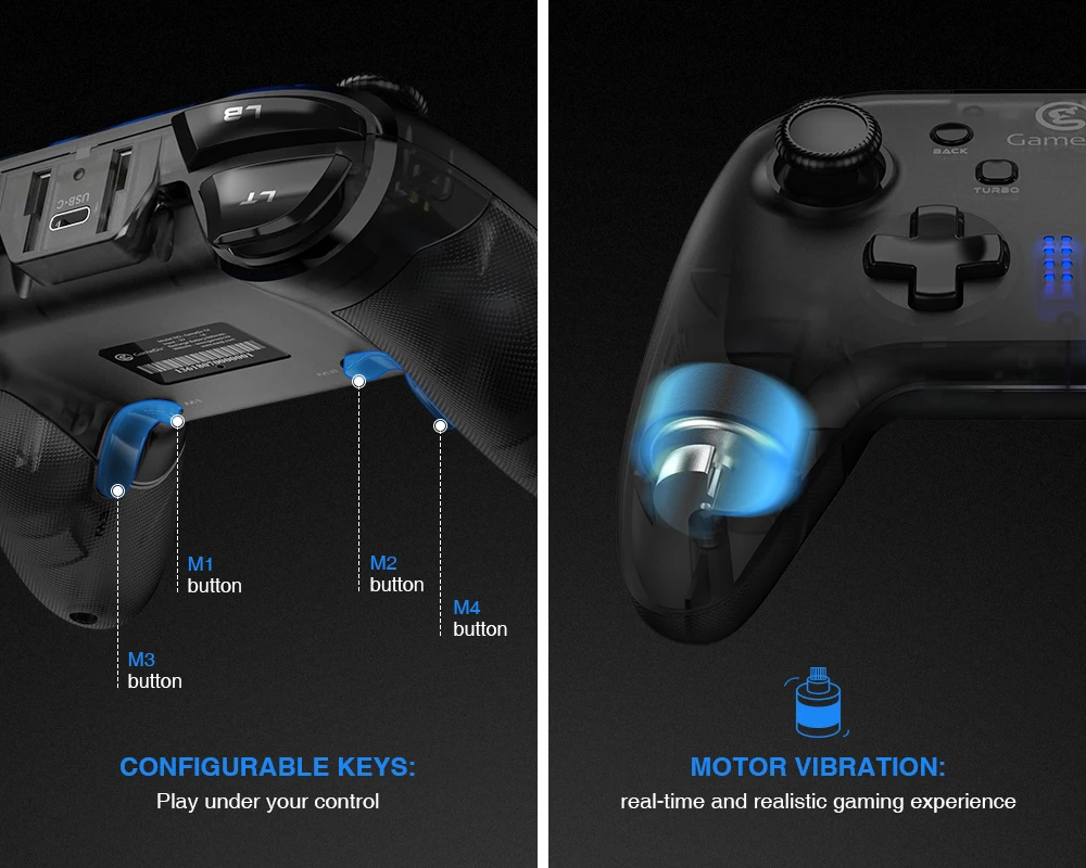 GameSir T4 Беспроводной 2,4 ггц. Bluetooth игровой пульт дистанционного управления Беспроводной джойстик с Тип-C кабель для Windows(7/8/9/10) ПК