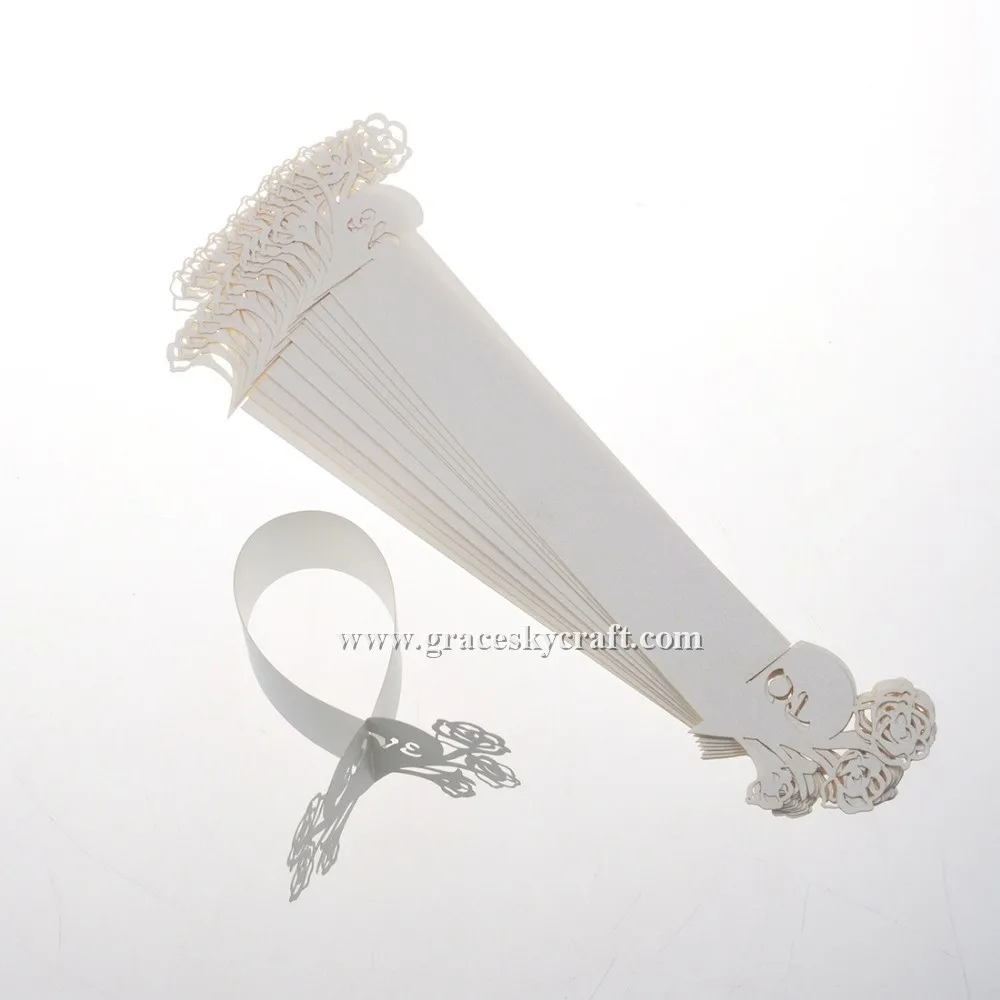 50 шт. бесплатная доставка лазерная резка бумажные кольца для свадебных салфеток