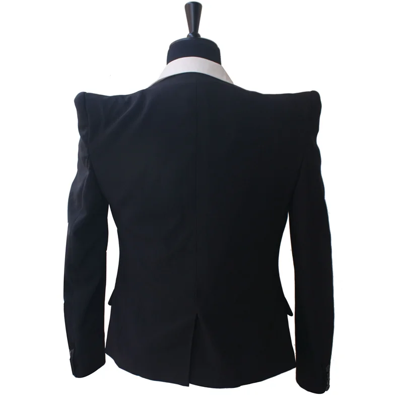 Редкая мода MJ Майкл Джексон Shrug Hunch Черные Узкие Короткие Кристалл это он костюм Блейзер Куртка