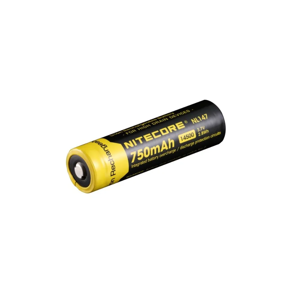 Topsale NITECORE NL147 14500 Li-on Аккумулятор 750mAh 3,7 V 2.8Wh защищенный перезаряжаемый Max 2A 500 циклов заряда-разряда