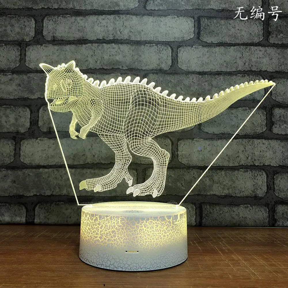 Дино сломай базу 3d лампа Цвет Фул творческой личности ночник 3d светодиодный Ночной светильник 7 Цвет изменения Рождественский подарок детские игрушки - Испускаемый цвет: R
