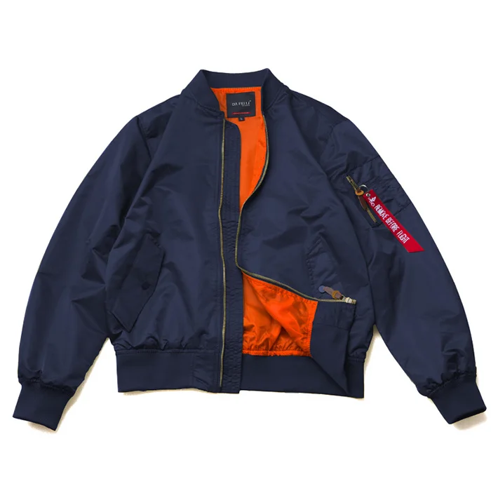 Dark Blue Coat Классический Ma1 курточка бомбер мужская Весенняя хип-хоп негабаритная куртка пилот Мужская Хип-Хоп Уличная Ретро ветровка - Цвет: Dark Blue Coat