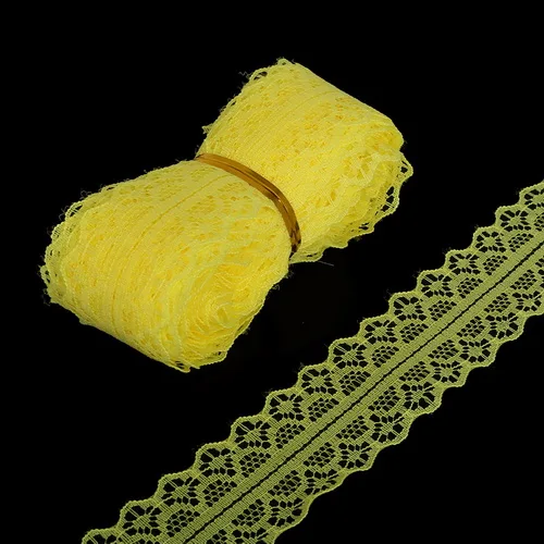 Yellow 28 мм 5 ярдов/лот кружевная лента DIY вышитая Сетка кружевная отделка Ткань для шитья свадьбы дня рождения декоративные аксессуары для вечеринок - Цвет: Yellow