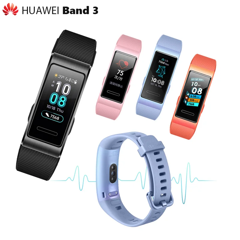 Оригинальный Смарт-браслет Huawei Band 3 / Pro металлический каркас полноцветный Amoled