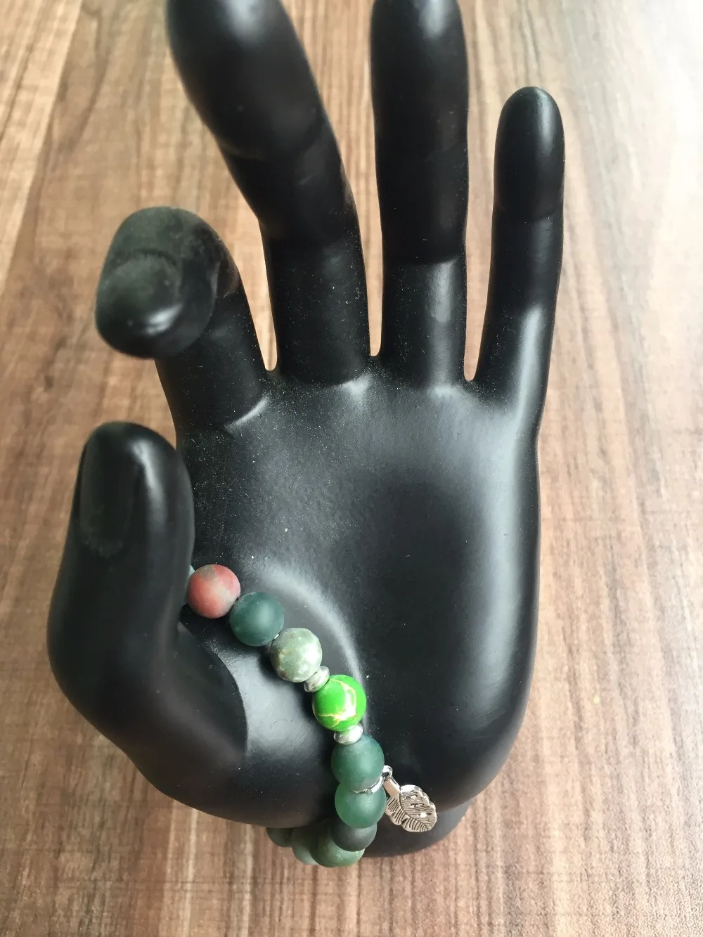 7 Чакра Браслет Листья кулон натуральный камень 8 мм матовый индийский агат