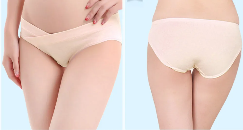 Мягкие хлопковые трусики для беременных женщин дышащие v образные с низкой