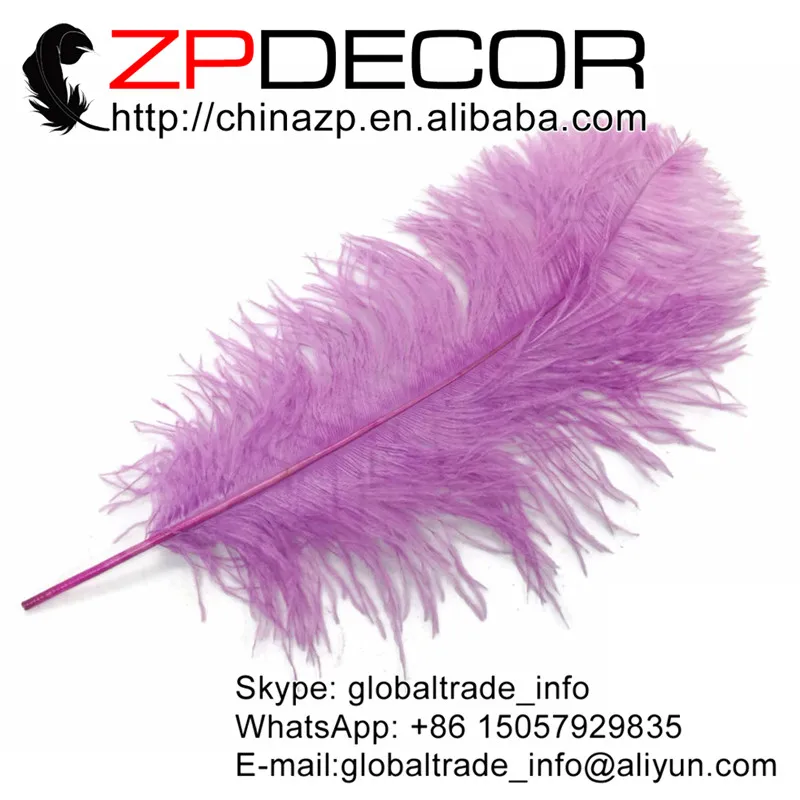 

ZPDECOR 100 pcs/lot 45-50cm(18-20inch)Hand Select Fluffy Dyed Lavender TOP Quality Ostrich Feathers Wedding Decoration Accessory