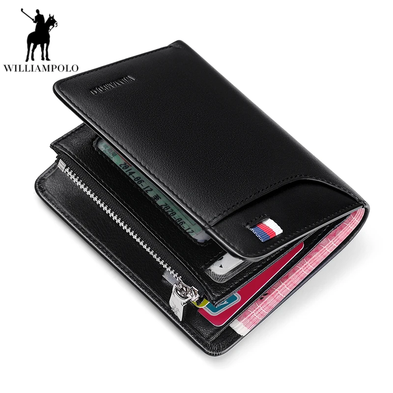 WILLIAMPOLO модный бренд бизнес мужской кожаный кошелек мужские кошельки Мужская