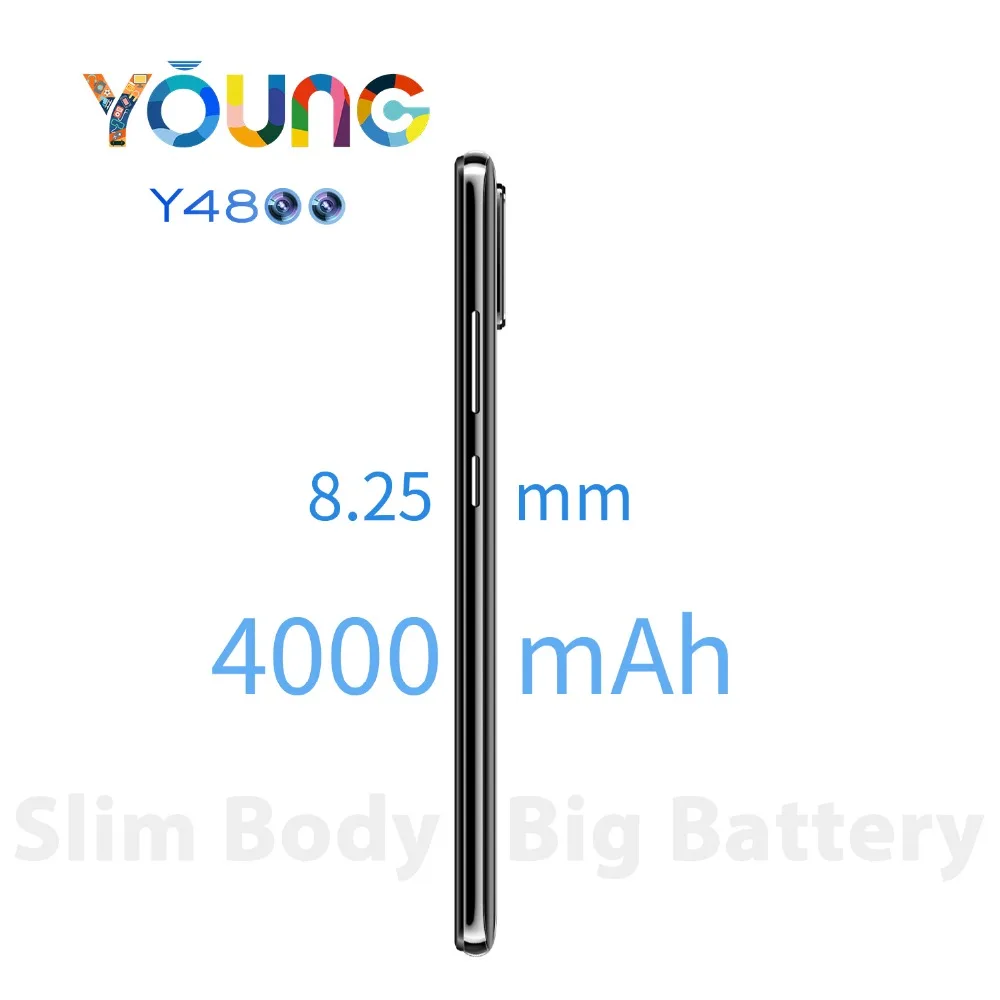 OUKITEL Y4800 6," FHD+ безрамочный экран с Дисплей 6 ГБ Оперативная память 128 Гб Встроенная память Смартфон Android 9,0 48MP+ 5MP отпечатков пальцев 4000 mаh 9В/2A Face ID мобильного телефона
