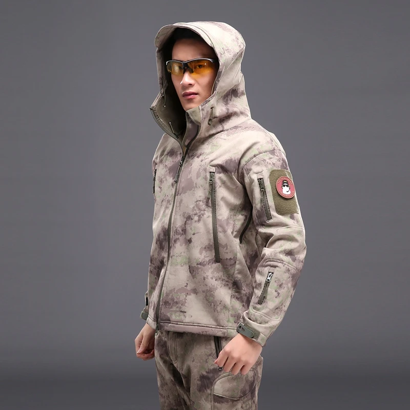 XS-5XL, большой размер, Мужская тактическая мягкая оболочка, Акула, кожа, куртка, на открытом воздухе, для кемпинга, охоты, тренировочная, водонепроницаемая, ветрозащитная, пальто, армейские Топы