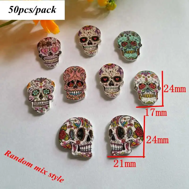 Style 9 50pcs 30-50 шт./лот разноцветные 2 отверстия деревянные Пуговицы детские аксессуары для шитья одежды DIY пуговицы для рукоделия для скрапбукинга L-4 - Цвет: Style 9 50pcs
