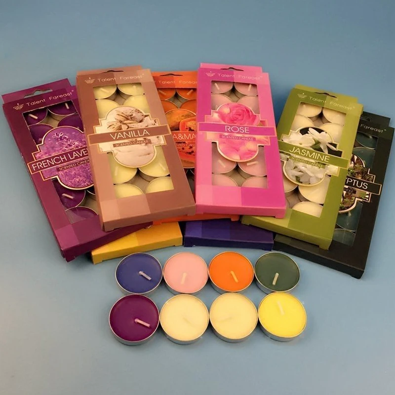 10 шт. столовая свеча чайный светильник ароматическая Свеча Jasmin на День святого