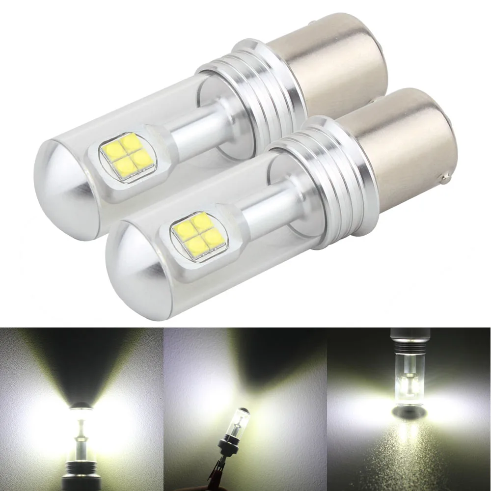 2x S25 1156 BA15S 1157 BAY15D P21W 40 Вт 800LM T20 7440 7443 CREE XBD чипы белый поворотный тормозной сигнал