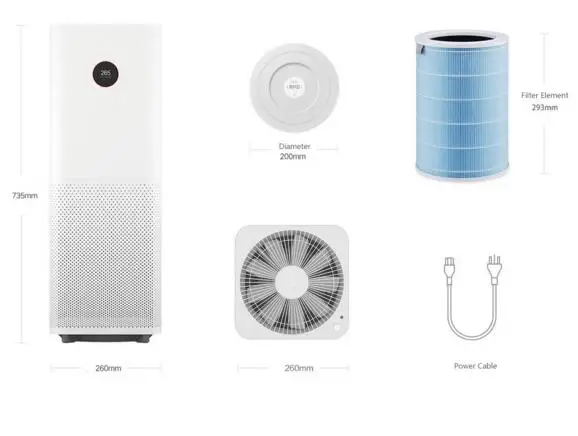 Новейший оригинальный очиститель воздуха Xiaomi Pro CADR 500m 3/h OLED экран лазерный датчик