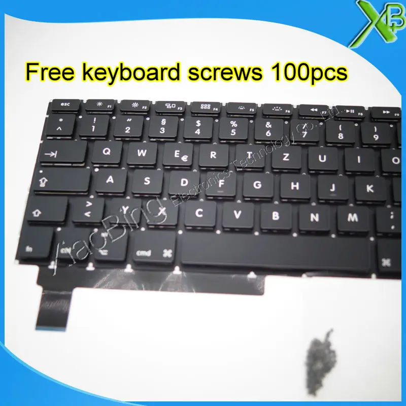 Немецкая клавиатура Deutsch QWERTZ Tastatur + винты для клавиатуры 100 шт. MacBook Pro 15 4 дюйма A1286