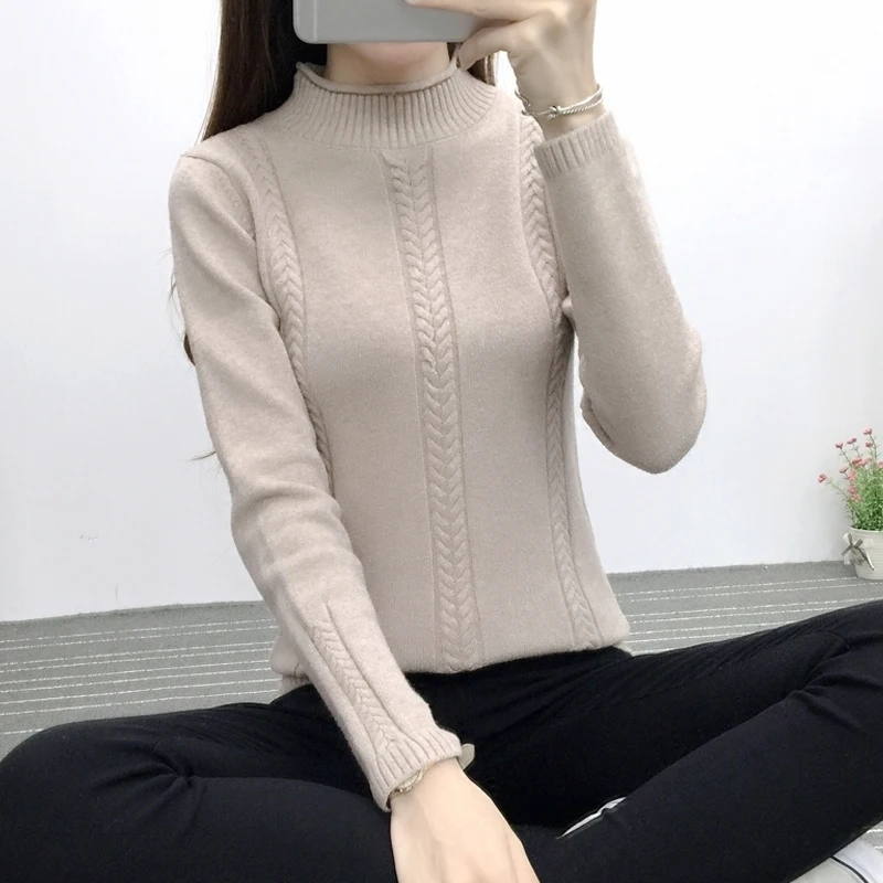 Vintarfell Thicken Knitted Sweaters Pullovers Women Winter Warm Turtleneck Full Sleeve Jumpers Female Cotton Tricot Tops Mujer | Женская