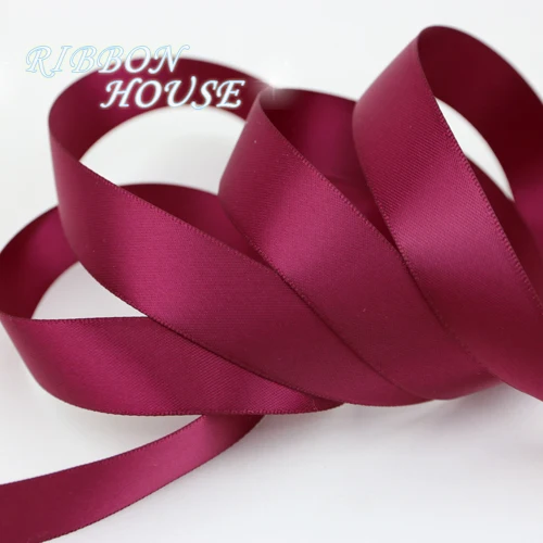 red wine 2 meters " 25 мм Широкий двойной атласной лентой для DIY Лук Craft Декор Свадебная вечеринка украшения подарочной упаковки Скрапбукинг поставки 2 м - Цвет: red wine 2 meters