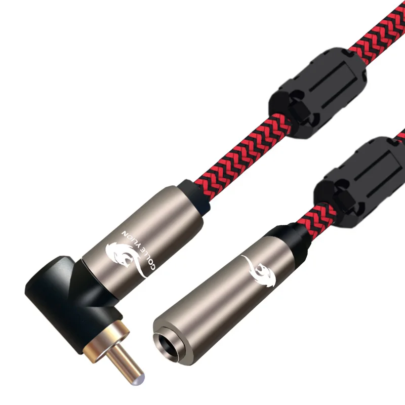 RCA штекер 1/4 дюйма TS моно (6 35 мм) Женский аудиокабель для микрофона