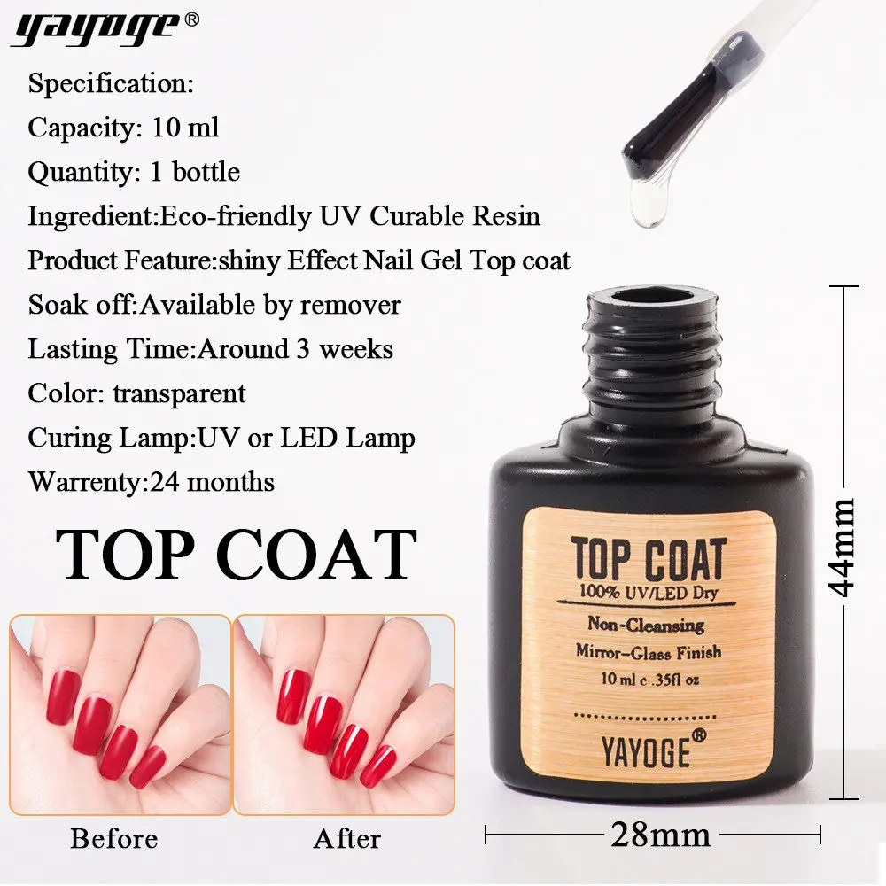 top coat Yayoge, набор гелей для быстрого строительства, Гель-лак для наращивания ногтей, полигель, набор для нейл-арта, для наращивания ногтей, раствор для скольжения - Цвет: top coat