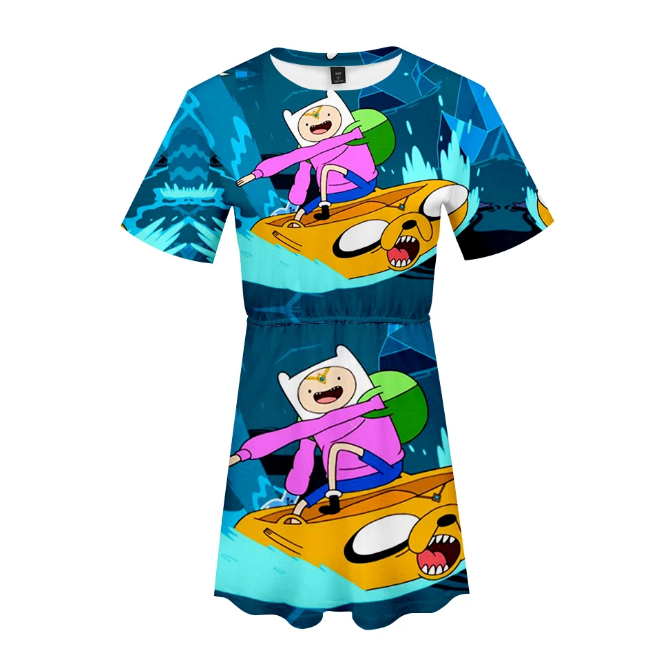 Женское платье с 3D принтом Adventure Time летнее Повседневное коротким рукавом уличная
