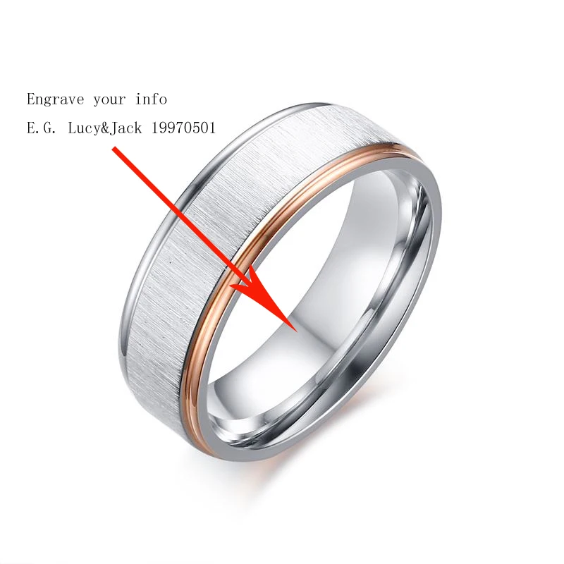 Men with engraving Meaeguet обручальные кольца серебряного цвета, кубический цирконий, Любовное обещание, набор колец для пар, обручальное кольцо из нержавеющей стали - Цвет основного камня: Men with engraving