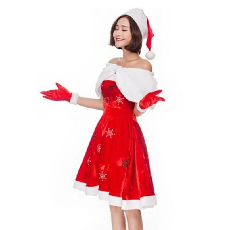 Женский костюм Санта Клауса для костюмированной вечеринки на Хэллоуин