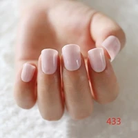 Новые модные красивые накладные ногти ярких цветов, короткие накладные ногти, 24 шт., 65 секций на выбор - Цвет: N433