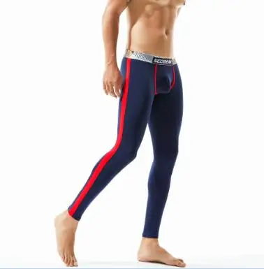 dark blue Seobean, Корректирующее белье, мужские кальсоны, мужские колготки, леггинсы, теплые, спандекс, мужские, для бега, длинные, термо, кальсоны, мужские, сексуальные, одноцветные, зимние - Цвет: dark blue