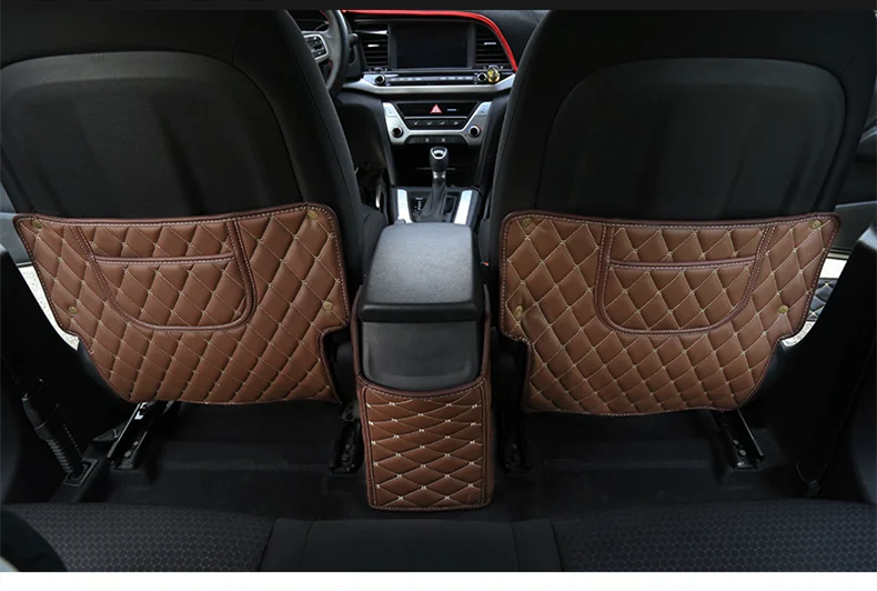 Brown Для hyundai Elantra-18 сидений, защита заднего сиденья, защита заднего сиденья, защита от ударов, чехол для сиденья, Автомобильный интерьер, модифицированный - Цвет: Brown