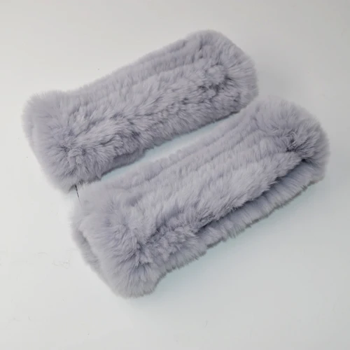 LIGHT BLUE Новинка Хорошие эластичные Для женщин из натурального меха кролика Рекс, перчатки, варежки без пальцев модные зимние утепленные сапоги с мехом кролика меховые варежки - Цвет: LIGHT BLUE