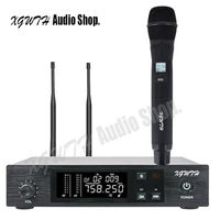 uhf handheld karaoke microphone wireless professional system 100 channel frequency adjustable cordless for dj church