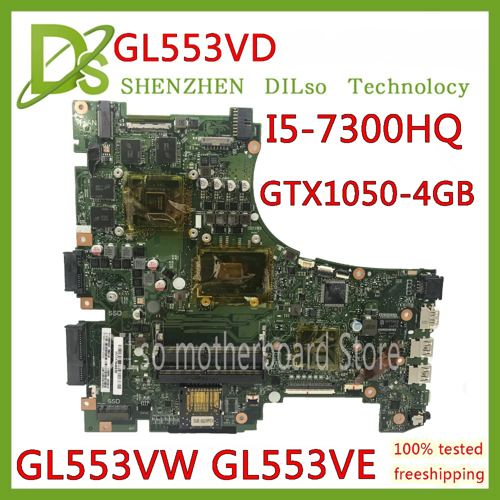 KEFU GL553VD для ASUS GL553V GL553E GL553VW материнская плата для ноутбука GL553VD материнская плата I5-7300HQ GTX1050-4G тест оригинальная материнская плата
