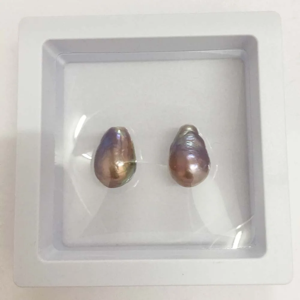 purple pearl Высокое качество в серьге парные 2 шт./партия жемчужные бусины, Кеши барокко Жемчуг, натуральный пресноводный барочный жемчуг. Полупросверленные отверстия - Цвет: purple pearl