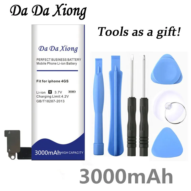 Da Xiong 3000 мАч батарея для Apple iphone 4S для iphone 4S батарея+ Бесплатные инструменты