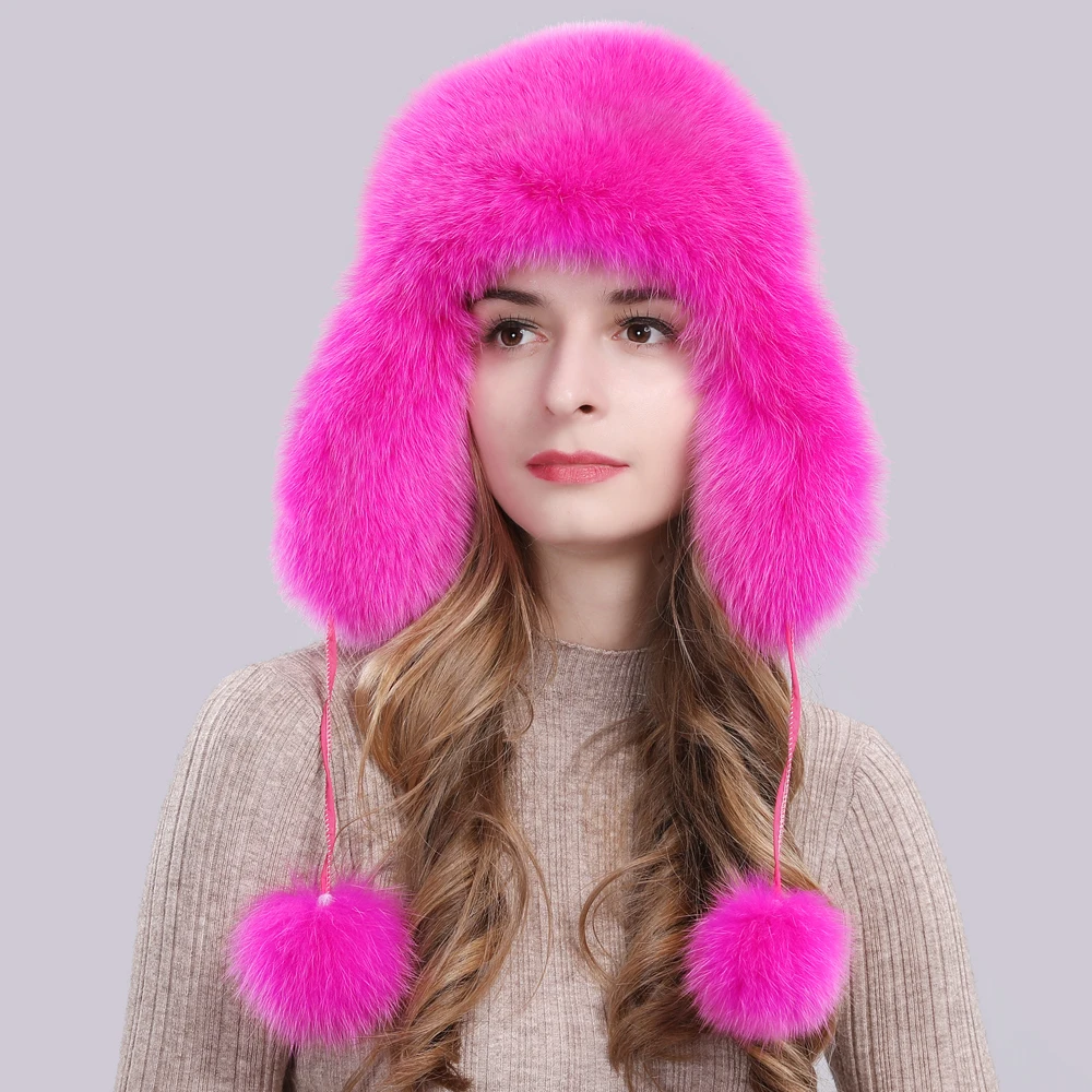 Лидер продаж 2020 женская шапка из натурального Лисьего меха зимняя модная теплая
