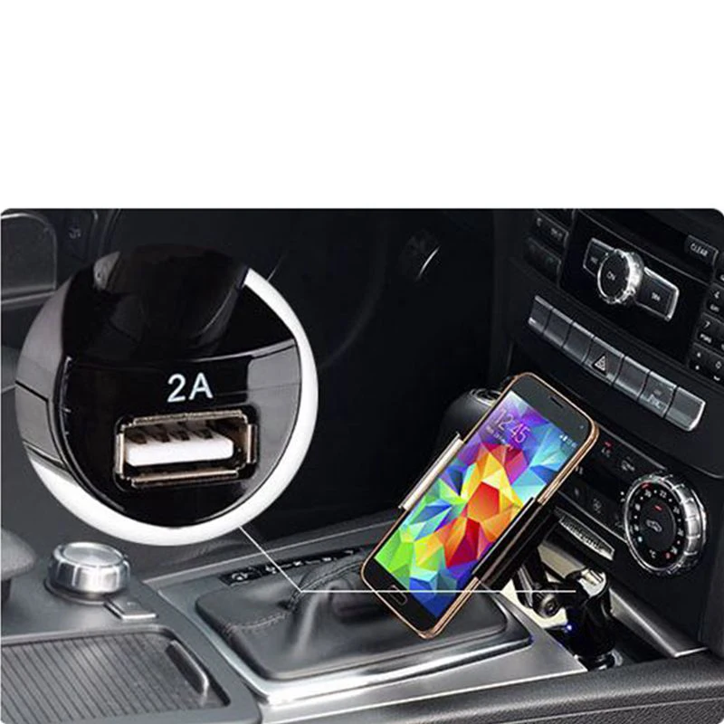 Fimilef 2 в 1 USB автомобильный держатель для телефона, автомобильное зарядное устройство для iphone, samsung, подставка для мобильного телефона, кронштейн с гнездом, прикуриватель