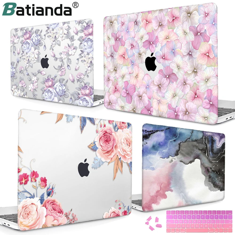 Чехол с цветочным принтом для Macbook Air 13 2018 новейшая версия Прочный чехол ноутбука