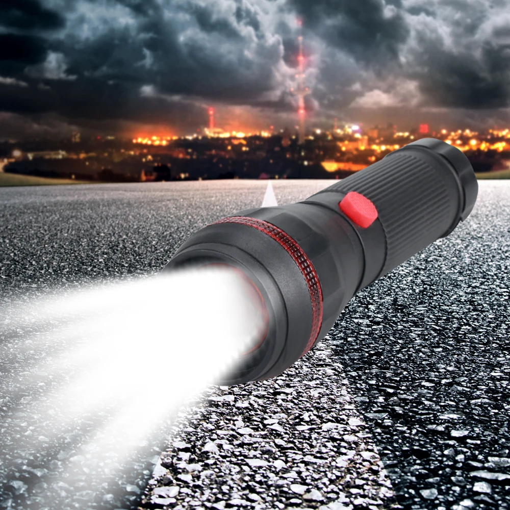 Светодиодный фонарик светодиодные фонарики с батареей 3 * AAA для самообороны