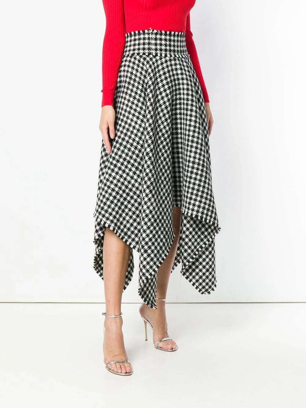Retro Irregular Plaid Skirts Women 2018 Winter Fashion High Waist Houndstooth Fringe Long Skirt Female Tassel A-Line | Женская одежда