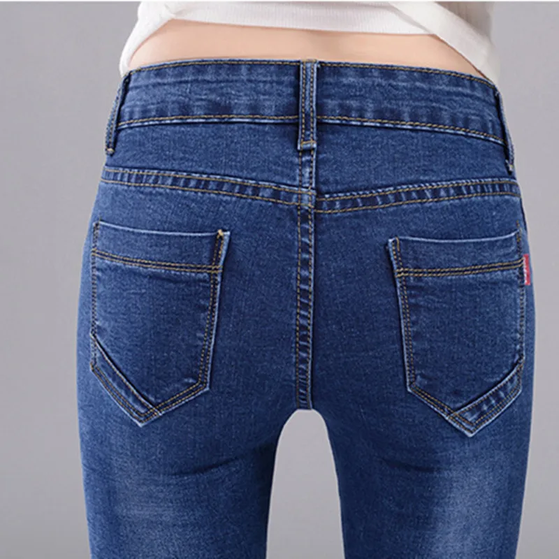 HIBAY Women's Denim Jeans Mid Waist Pencil Pants Stretch 2017 |