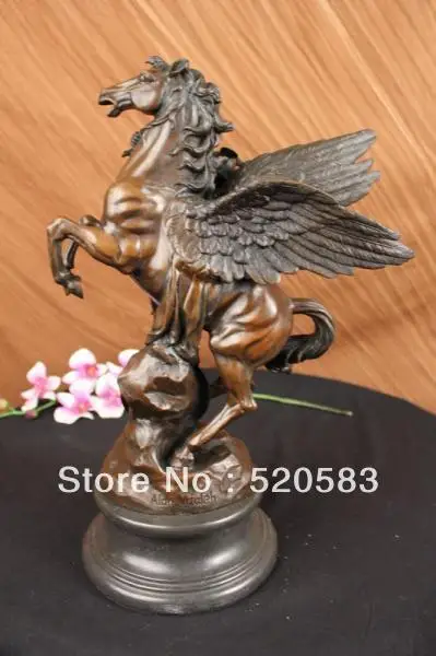 Perseus and Pegasus Bronze Marble Sculpture By Vitaleh Mythical Figurine | Дом и сад
