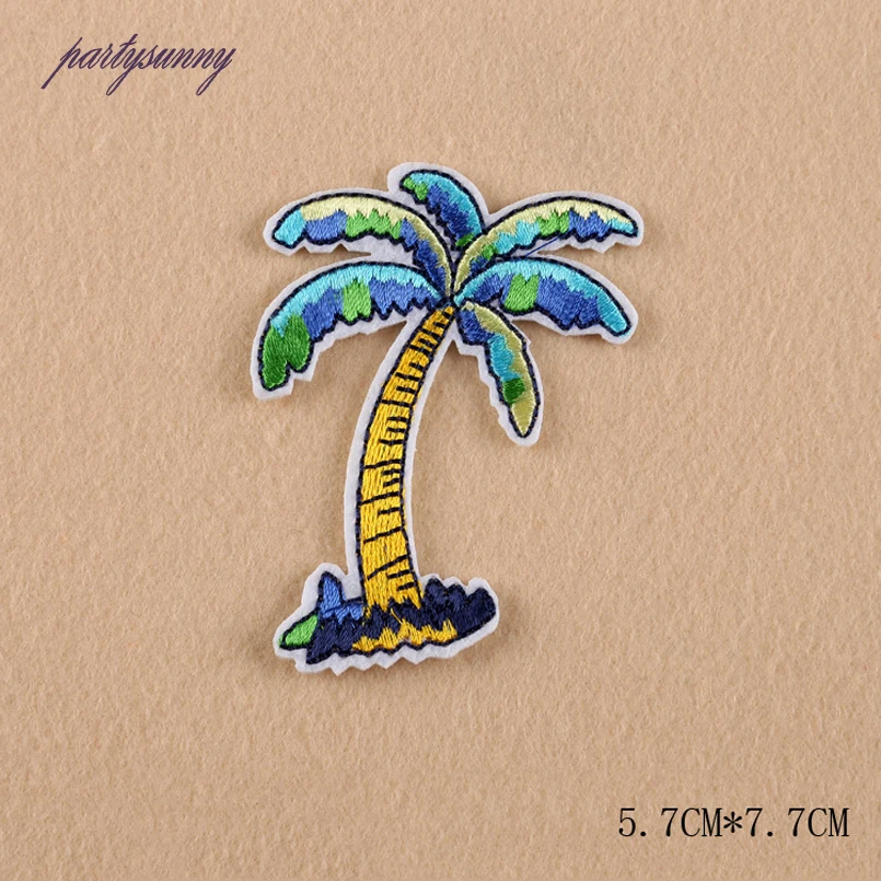 PF 9pcs/lot Cactus Coconut Trees Patches Sewing Embroidered Patch Stripes for Clothes Iron on Badges Costume Decorations TB078 | Дом и сад