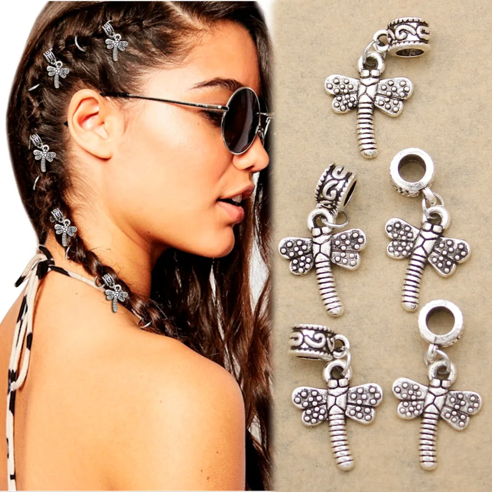 5x Стрекоза раста Мамбо из бисера дредов страшная оплетка заколка для волос