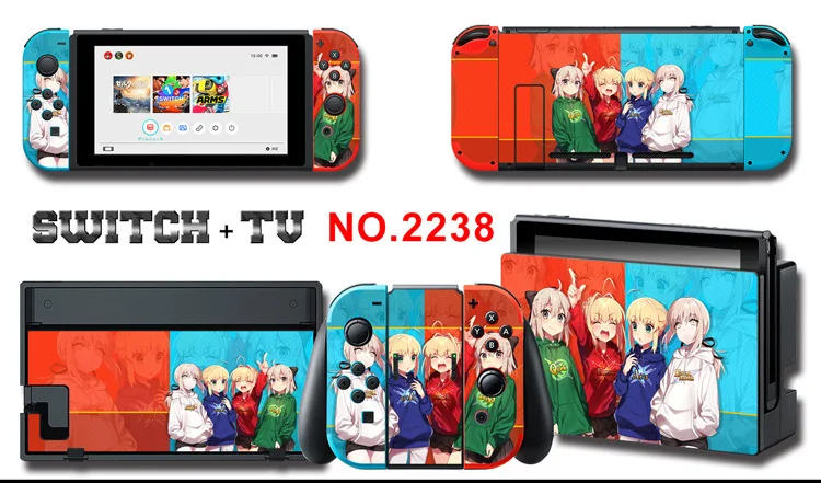 Для nintendo Switch Pain sticker консоль Dock Joy Con полное покрытие цветной бумажной кожи Закаленное стекло протектор экрана от 2000-2305