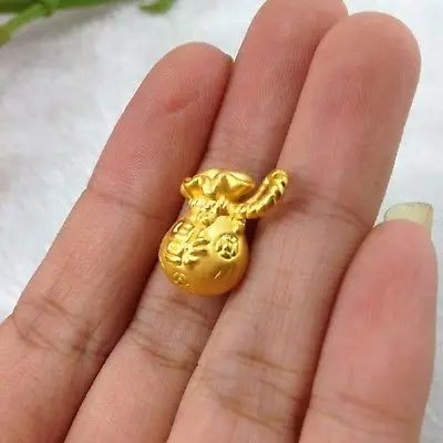 Новое поступление 999 24 к желтое золото Женская 3D сумка Подвеска 0,5-0,7 г очень маленькая