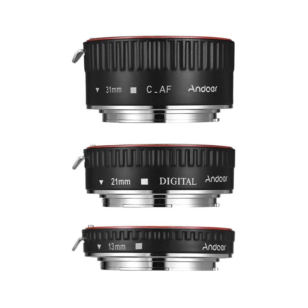 Комплект удлинительных макроколец Andoer 3 шт. 13 мм для корпуса камеры Canon EOS и