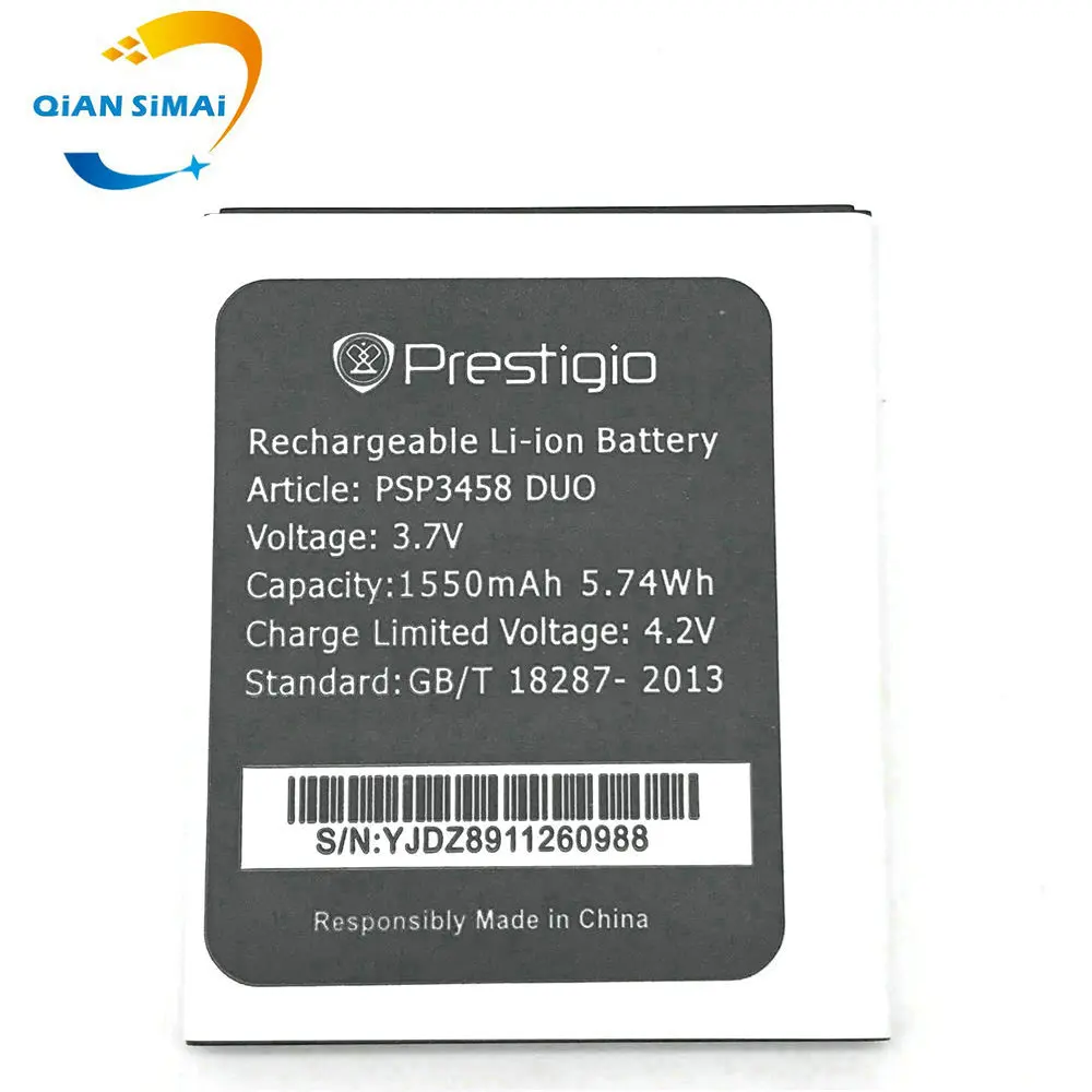 QiAN SiMAi 1 шт. новый 100% высококачественный аккумулятор PSP3458 DUO PAP3458 для Prestigio