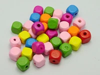 100 mixed bright candy color 10mm cube wood beadswooden beads