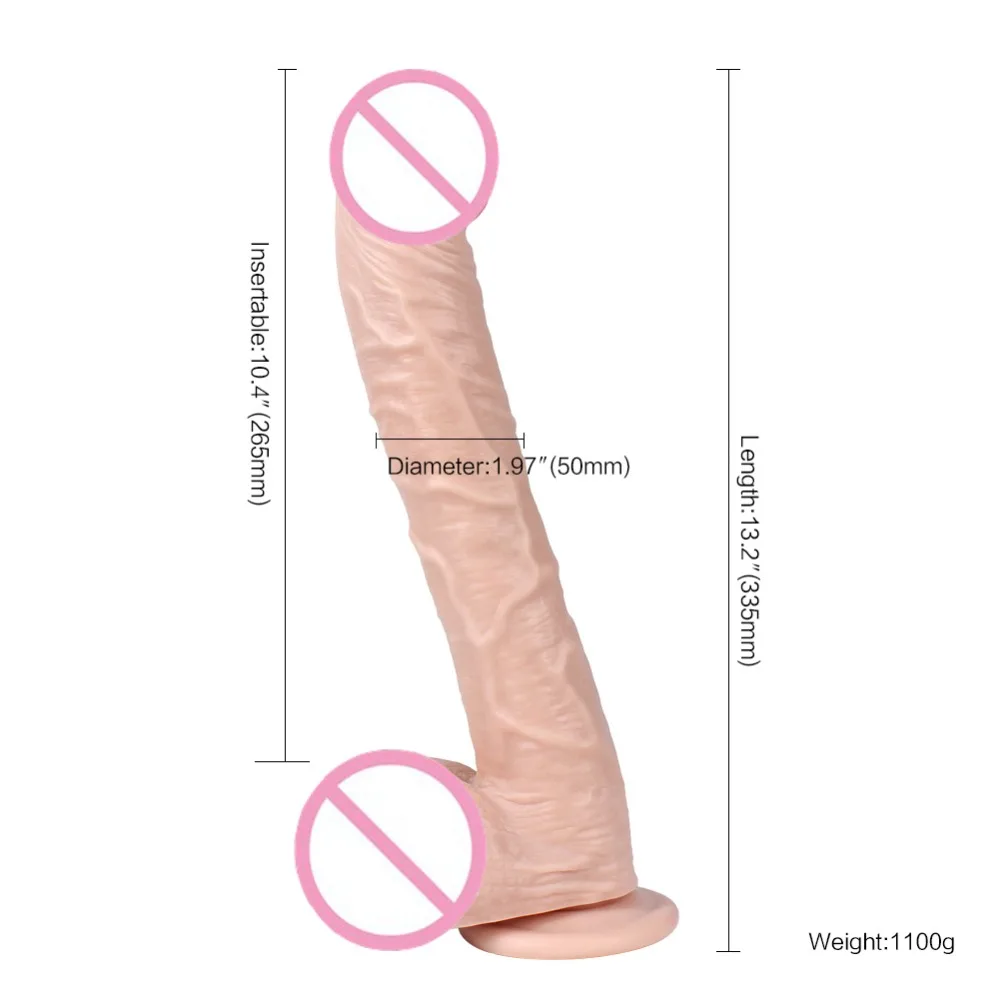 Реалистичный супер большой фаллоимитатор HOWOSEX 33 5*5 см гибкий член с сильной